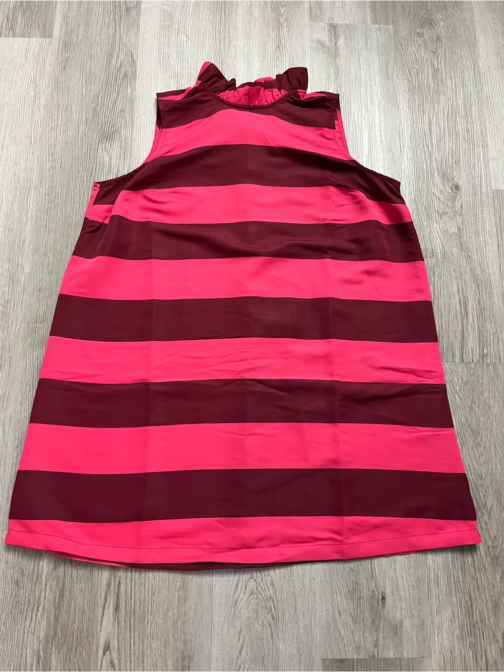 348–NWT Striped Sleeveless Casual Dress in Hot Pink & Burgundy